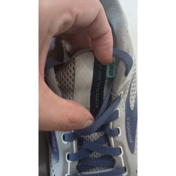 Brooks Adrenaline GTS 22 gray and blue running athletic shoe 9 womens gym active - Picture 9 of 9